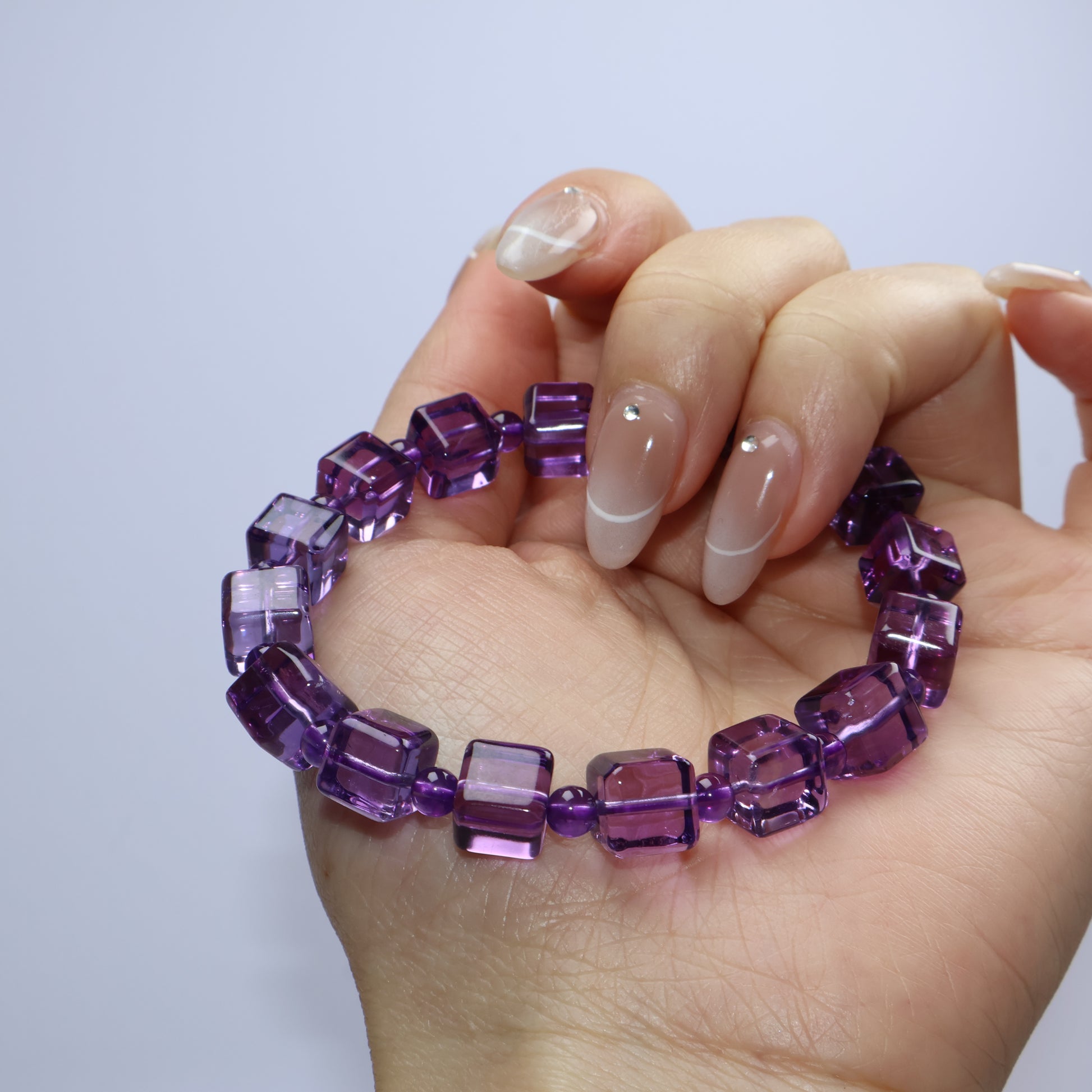 Handheld view with light play on polished surface