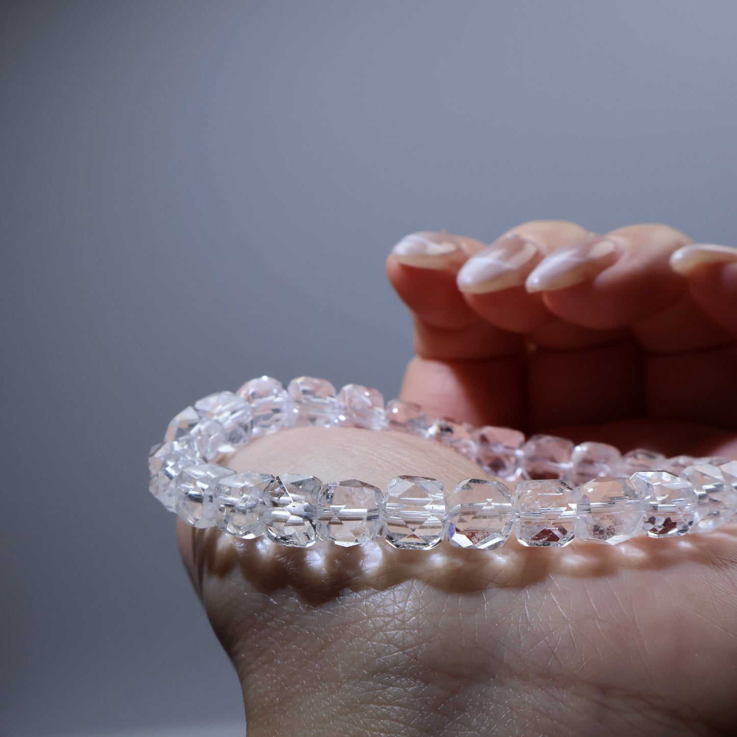 Crystal Sparkle Bracelet 切面閃光白水晶手串 – 6mm(Brazil 巴西)