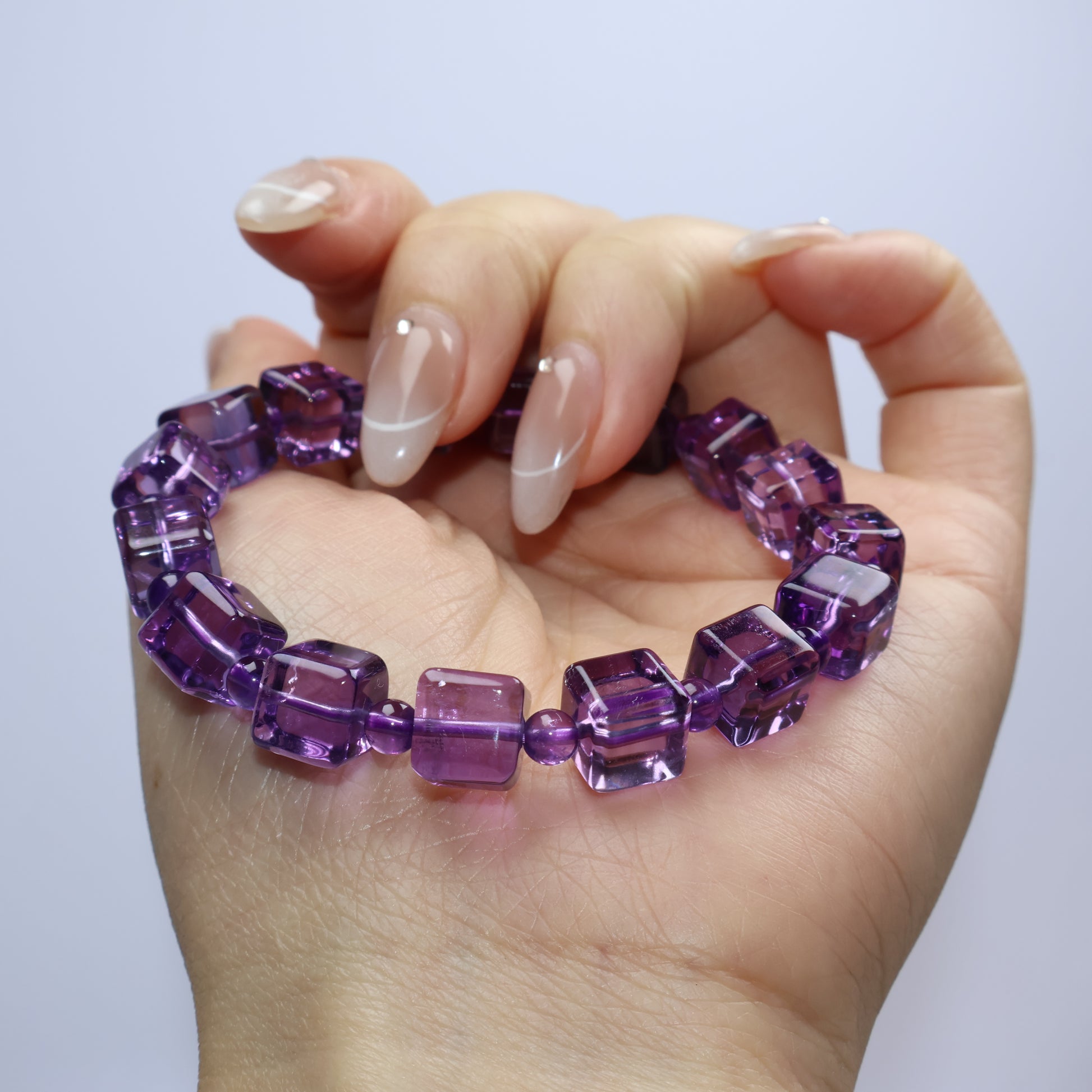 Handheld view with light play on polished surface