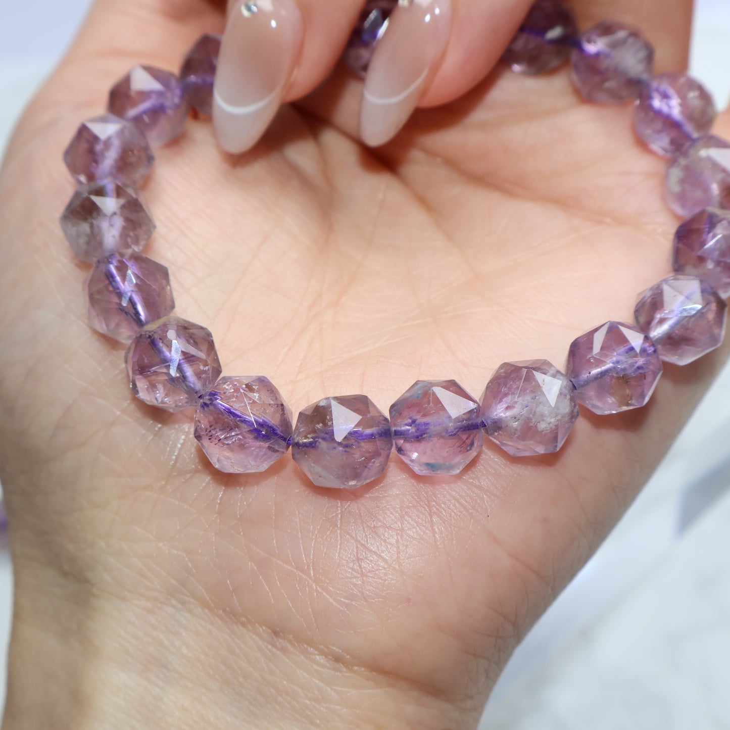 Twilight Facets|Smoky Amethyst Bracelet 暮光切面紫水晶手串 – 9mm(Brazil 巴西)