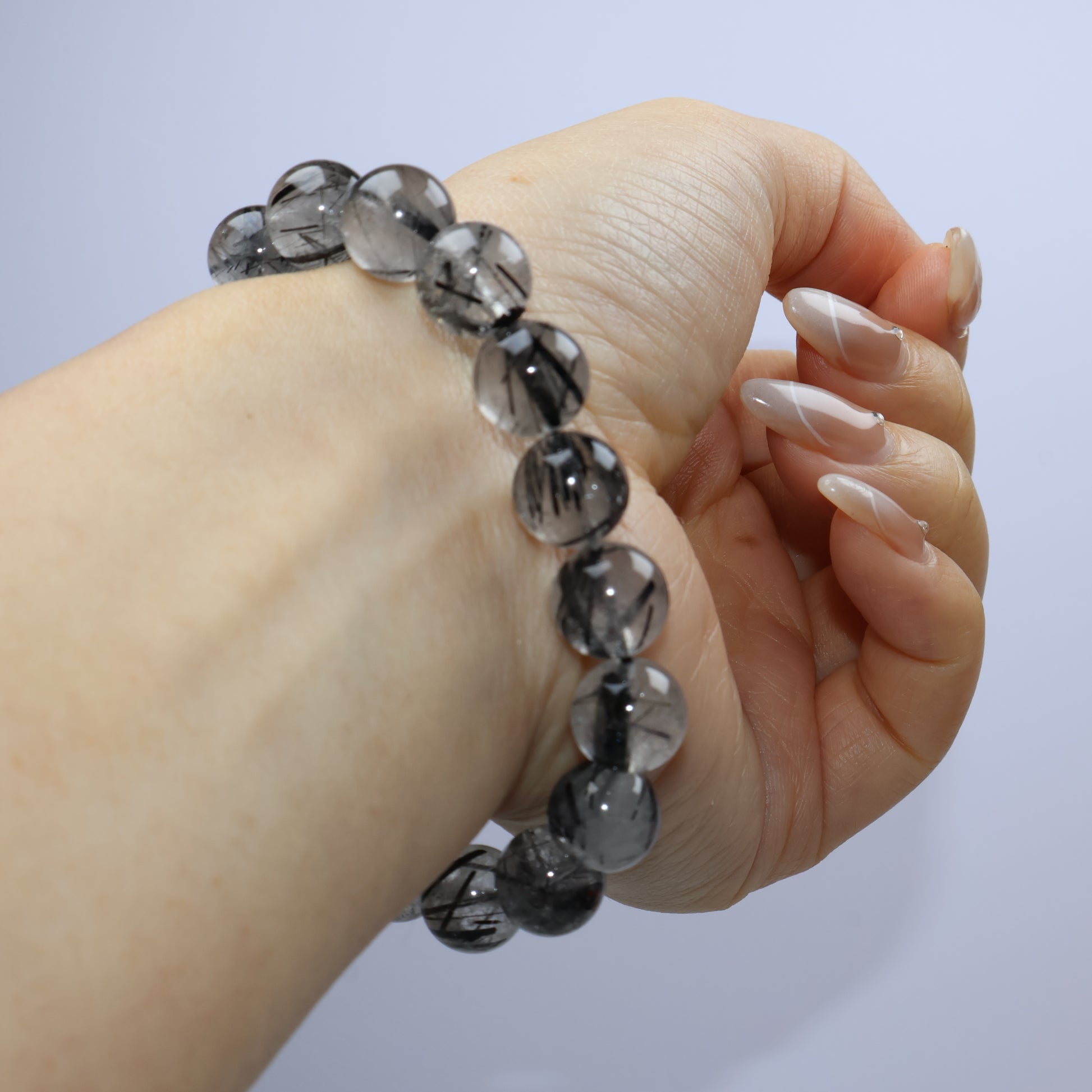 Wrist shot of 10mm bracelet highlighting bold visual texture