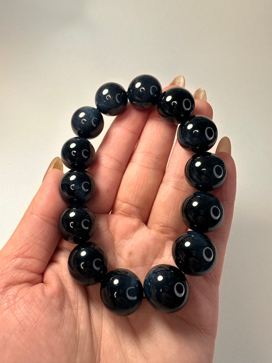 SALE! 16mm Blue Tiger Eye Bracelet | Natural Crystal Beads | Focus & Protection