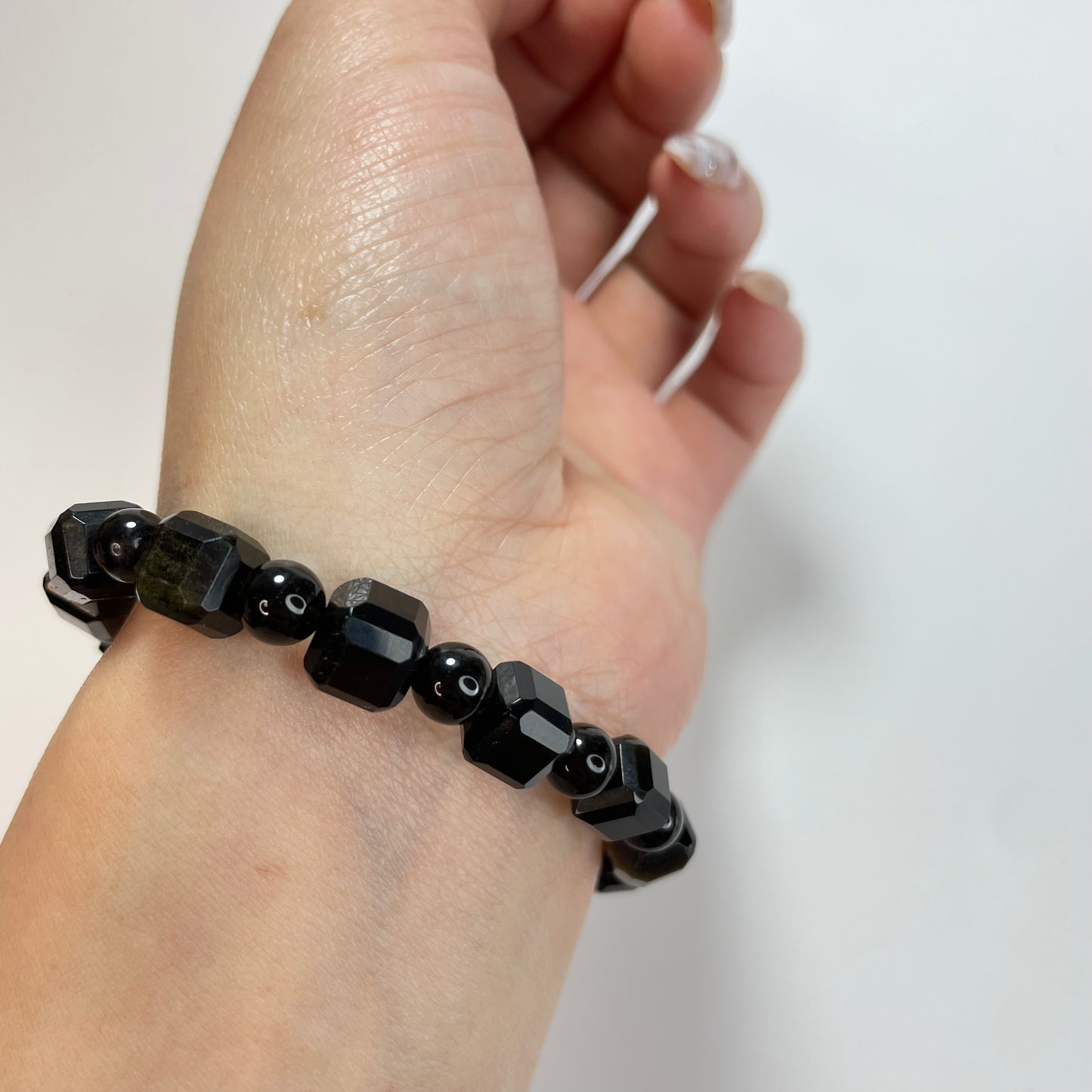 Golden Obsidian Bracelet – Square 8mm & Round 6mm Beads