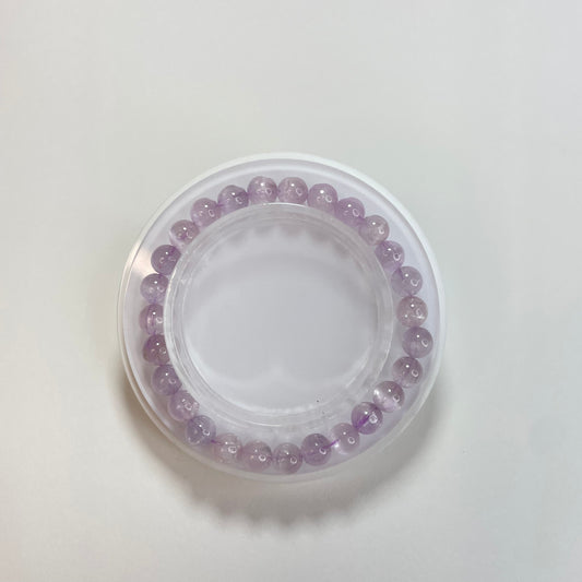 Natural Kunzite Bracelet 7mm Pinkish Purple Spodumene Gemstone Calming Energy