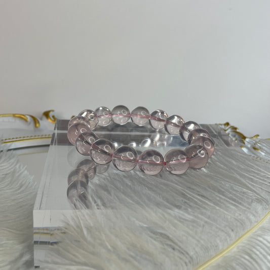 Natural Star Rose Quartz Bracelet – 12mm Beads