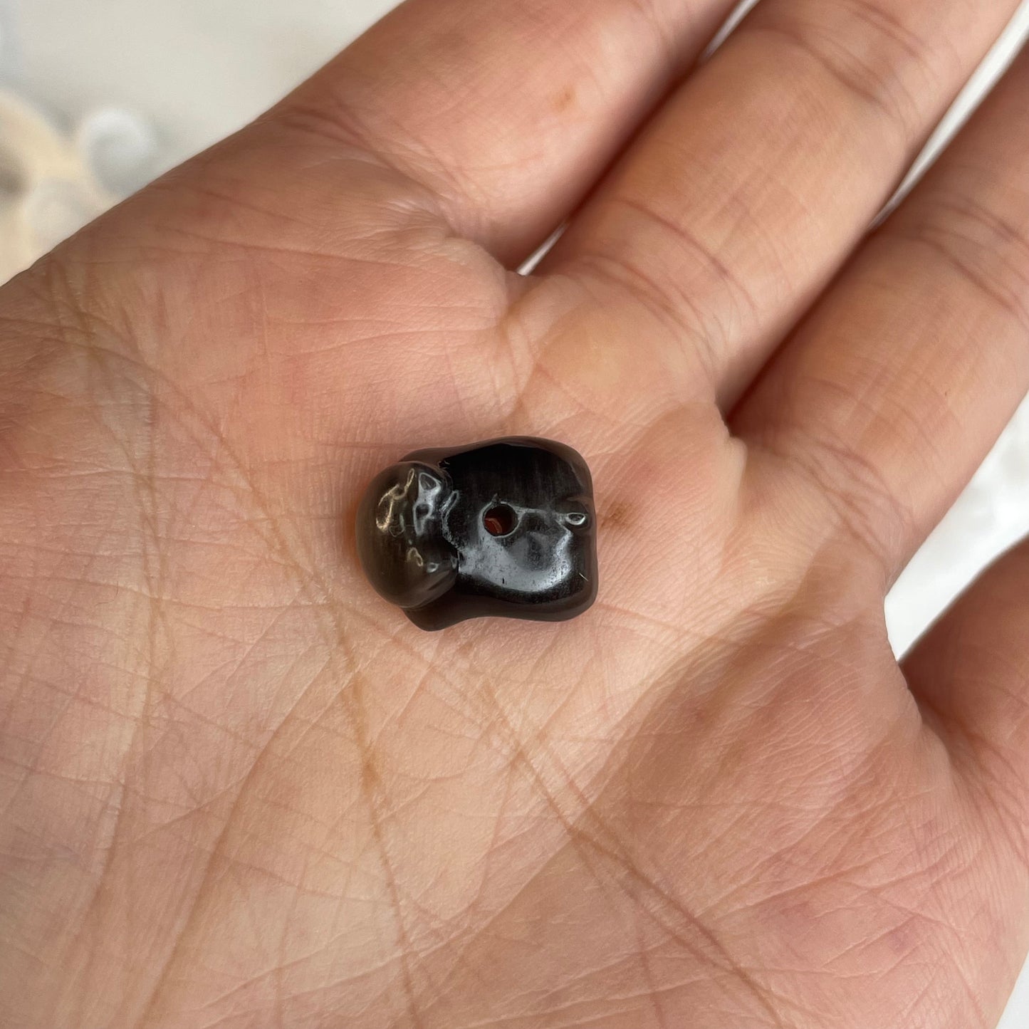 10pcs Silver Sheen Obsidian Cat Beads | 10x14mm | For 10–14mm Bracelet DIY