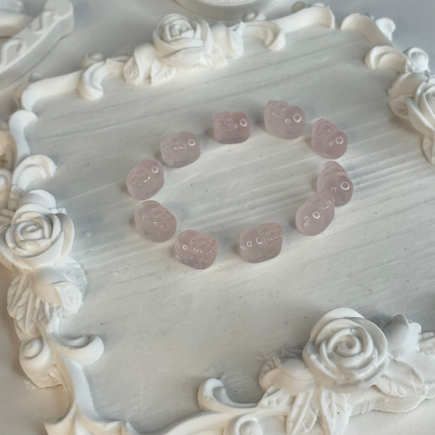 Natural Rose Quartz Pixiu Beads 10-12mm | DIY Lucky Charm Crystal Beads (Set of 10)