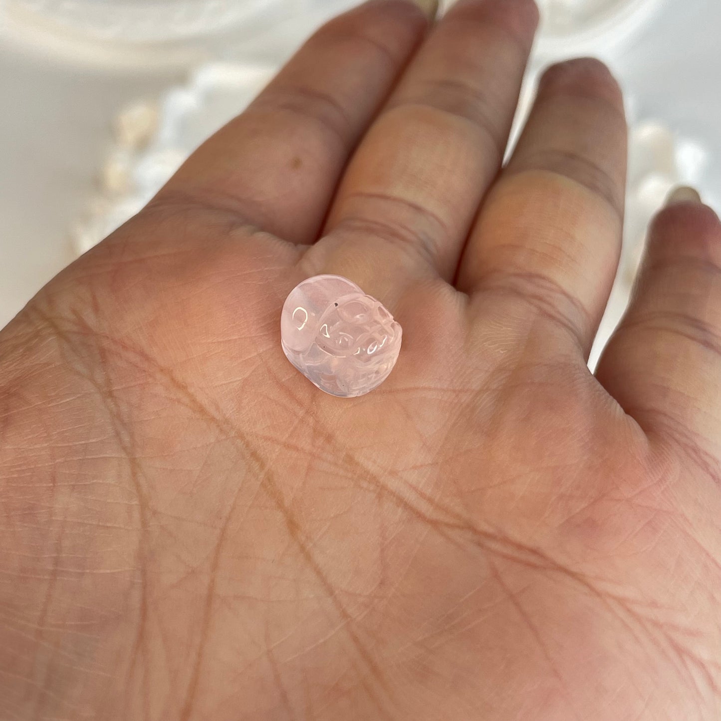 Natural Rose Quartz Pixiu Beads 10-12mm | DIY Lucky Charm Crystal Beads (Set of 10)
