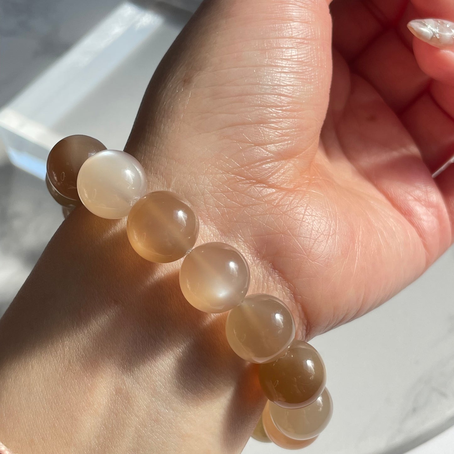 Milk Tea Moonstone Bracelet 🌙13mm