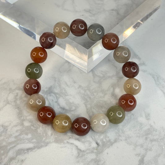 Rainbow Rutile Quartz Bracelet – 11mm Beads | Natural Rabbit Hair Crystal
彩兔毛水晶手串 – 11mm