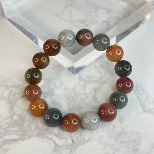 Rainbow Rutile Quartz Bracelet – 13mm Beads | Natural Rabbit Hair Crystal
彩兔毛水晶手串 – 13mm 自然個性款