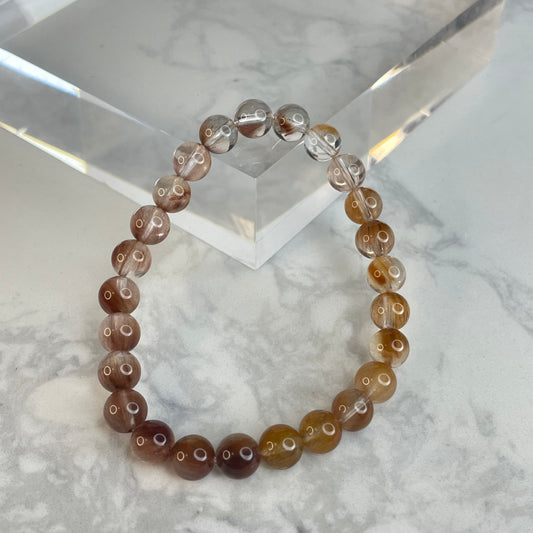 Dual-Tone Rainbow Rutile Quartz Bracelet – 7mm | 雙色漸變彩兔毛水晶手串