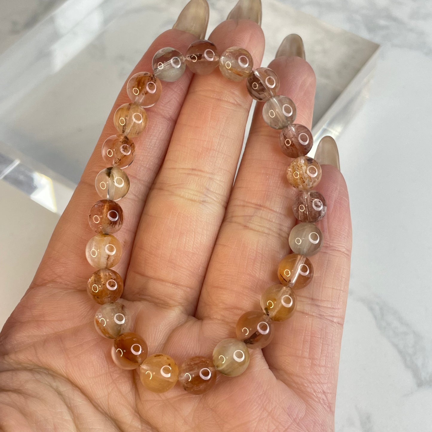 Clear Rabbit Hair Quartz Bracelet – 7mm Beads | Natural Rutile Crystal
透亮兔毛水晶手串 – 7mm