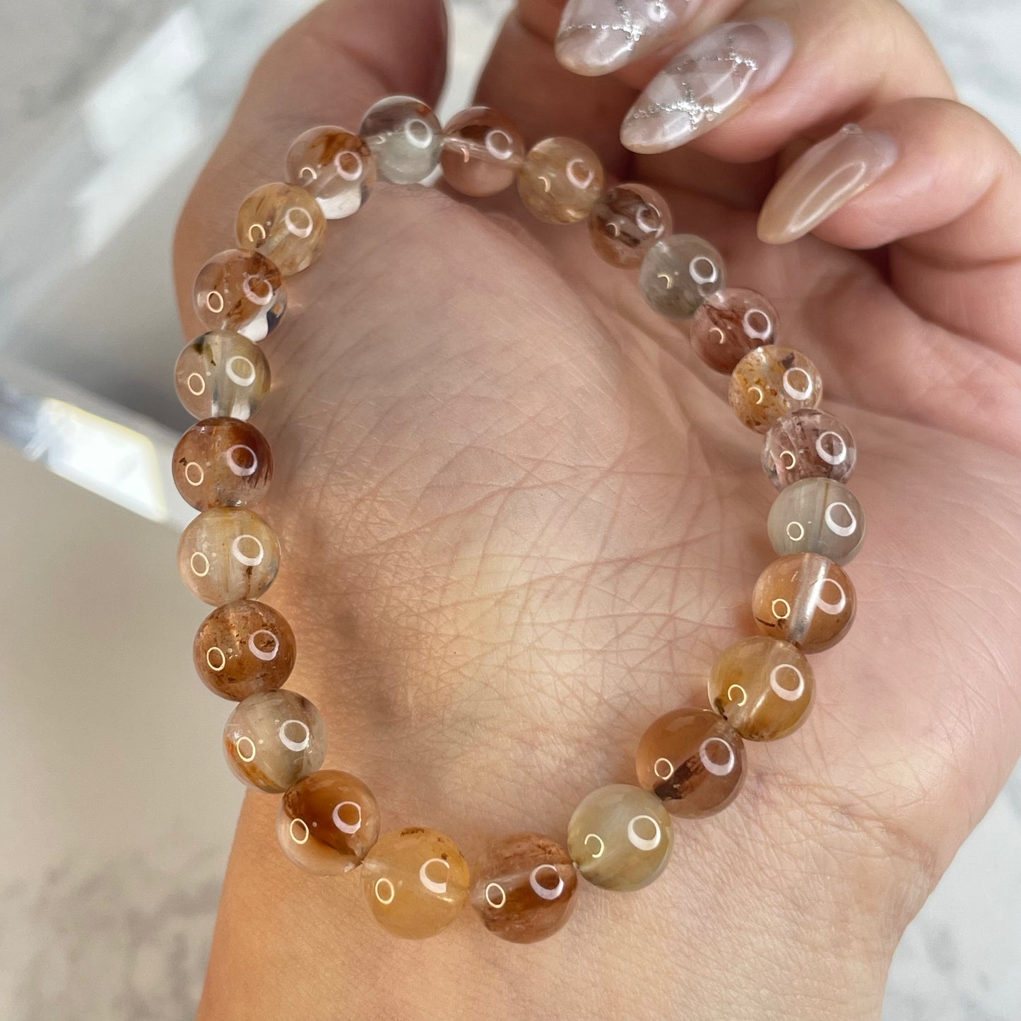 Clear Rabbit Hair Quartz Bracelet – 7mm Beads | Natural Rutile Crystal
透亮兔毛水晶手串 – 7mm