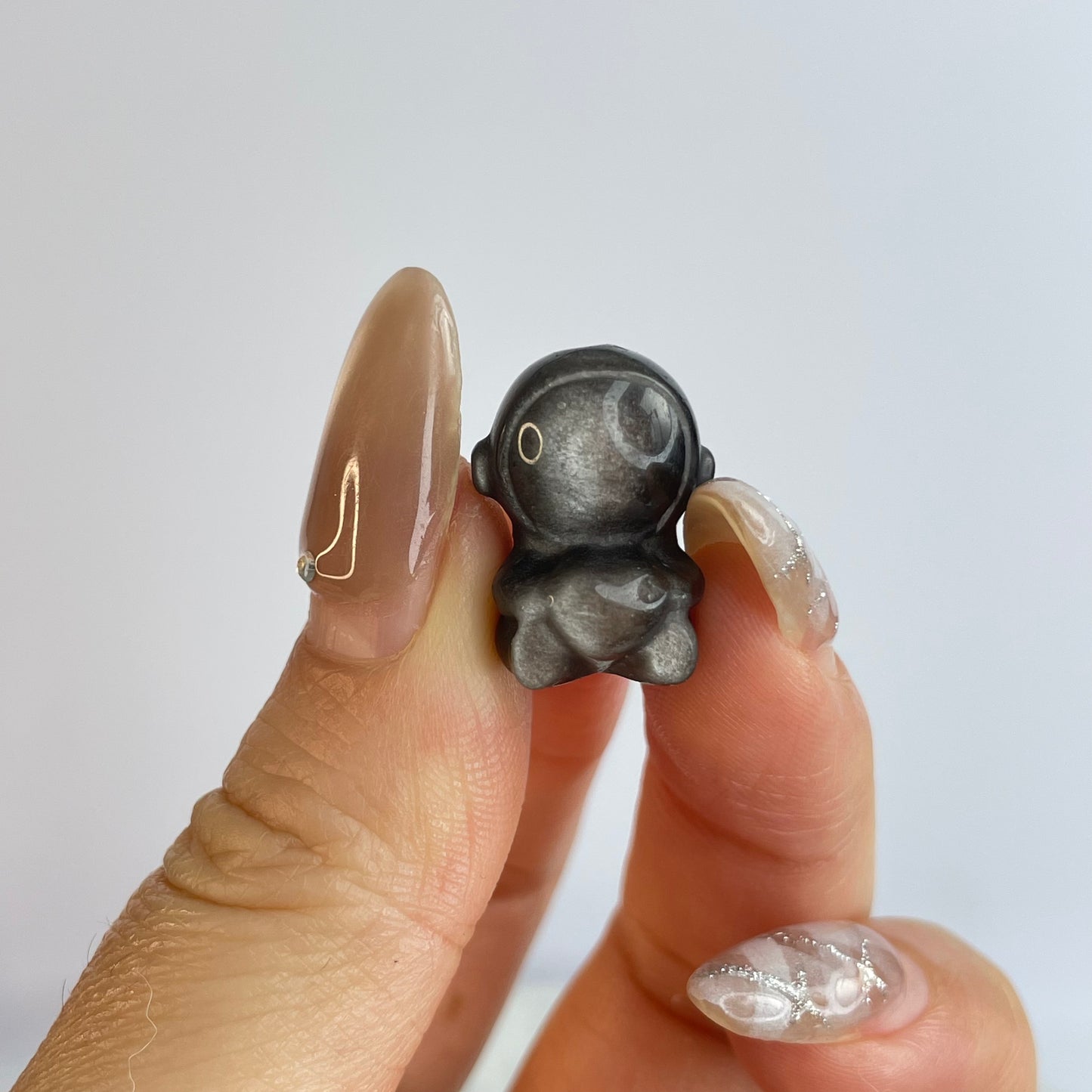 Silver Sheen Obsidian Astronaut Figurines 銀曜石太空人公仔 – Set of 3(DIY配件)