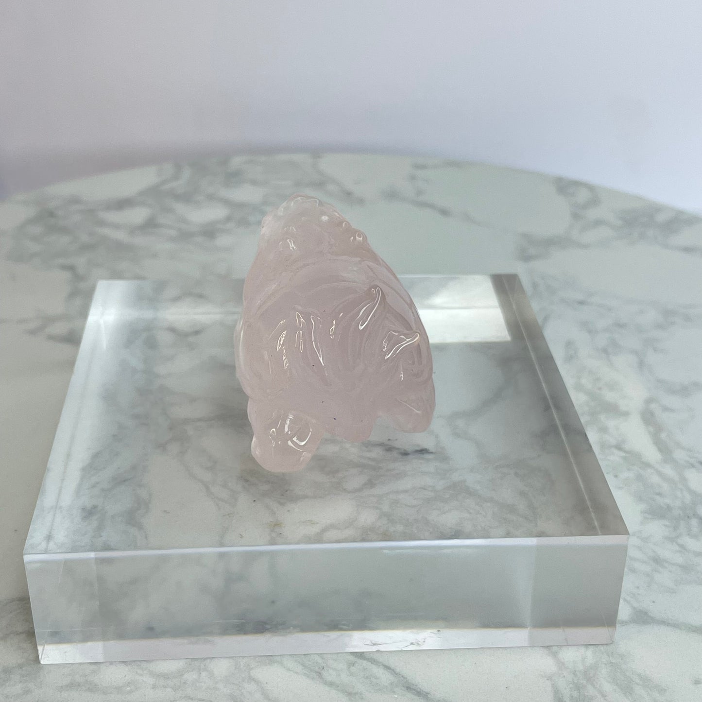 Rose Quartz Dragon Turtle – 36×38×50mm 粉晶龍龜擺件 – 36×38×50mm