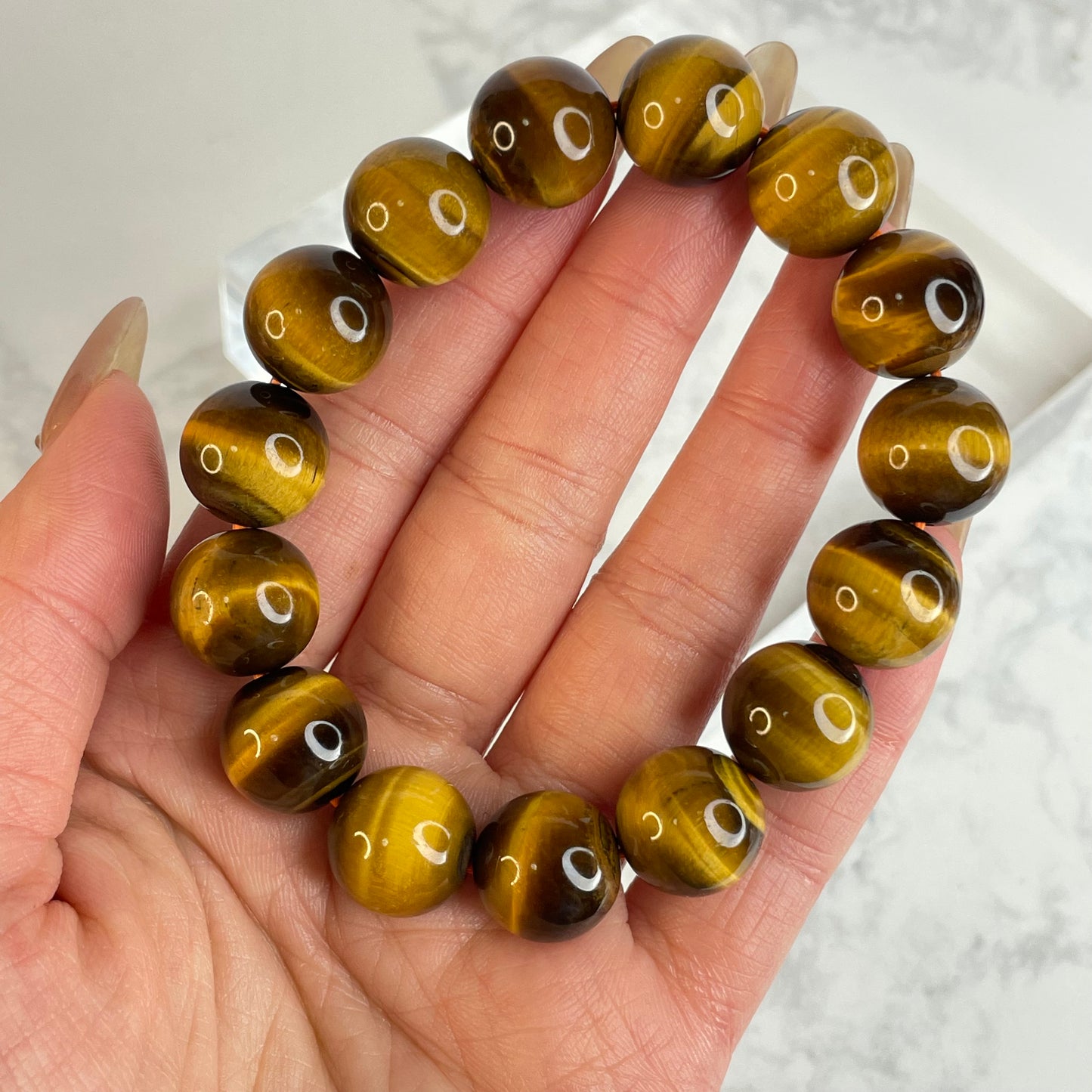 Yellow Tiger’s Eye Bracelet 黃虎眼石手串 – 14mm(South Africa 原產地)