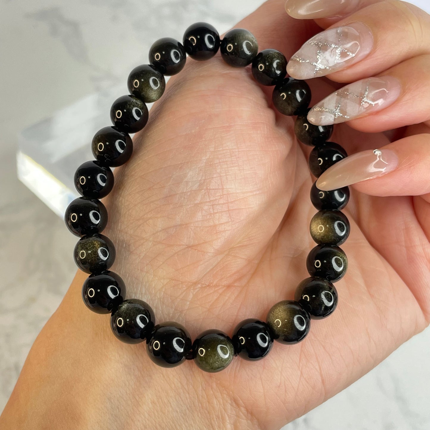 Golden Sheen Obsidian Bracelet 金曜石手串 – 8mm(Mexico 墨西哥)