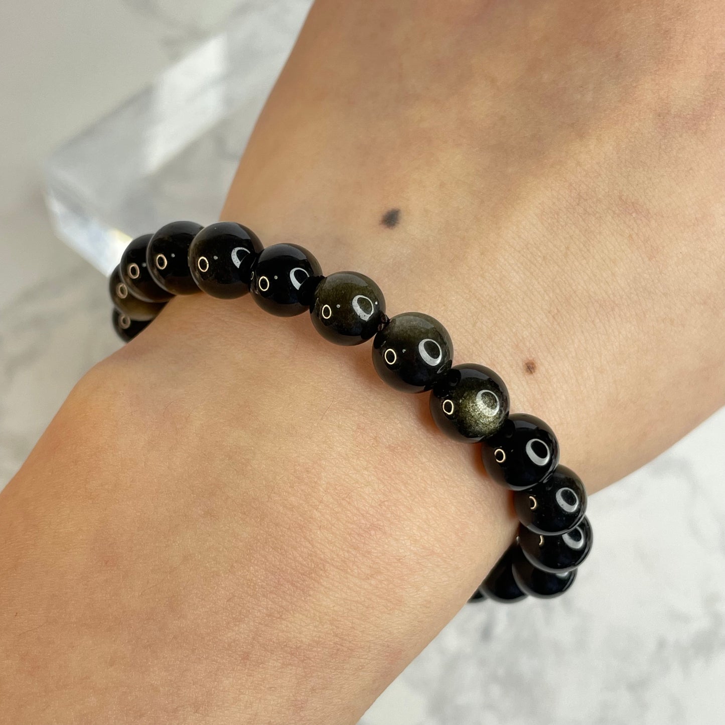 Golden Sheen Obsidian Bracelet 金曜石手串 – 8mm(Mexico 墨西哥)