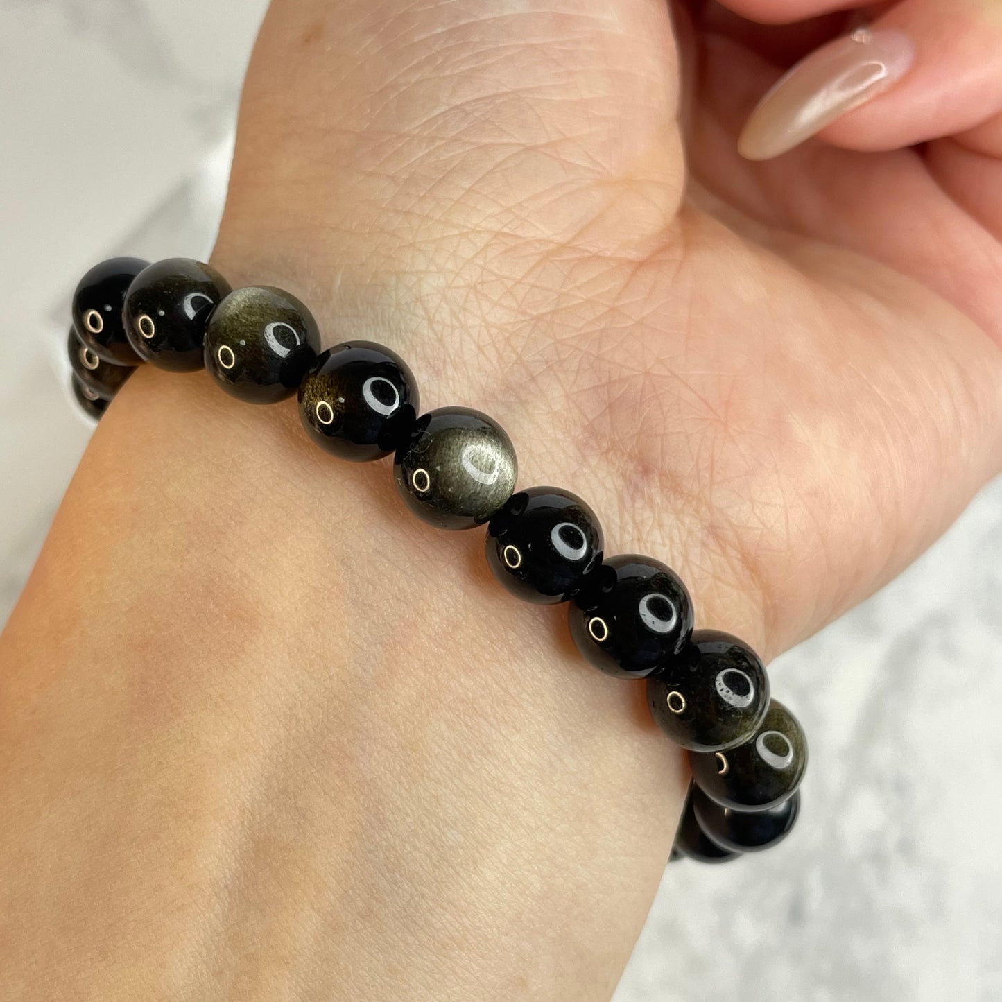 Golden Sheen Obsidian Bracelet 金曜石手串 – 8mm(Mexico 墨西哥)