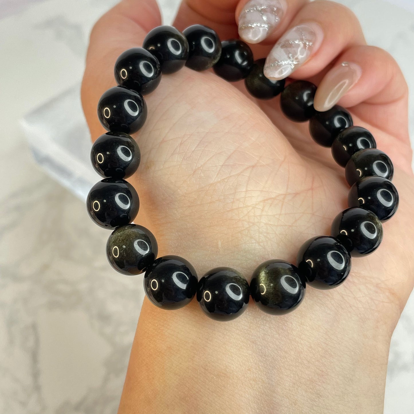 “Shadow Gold” Golden Sheen Obsidian Bracelet 暗耀金影|金曜石手串 – 10mm(Mexico 墨西哥)