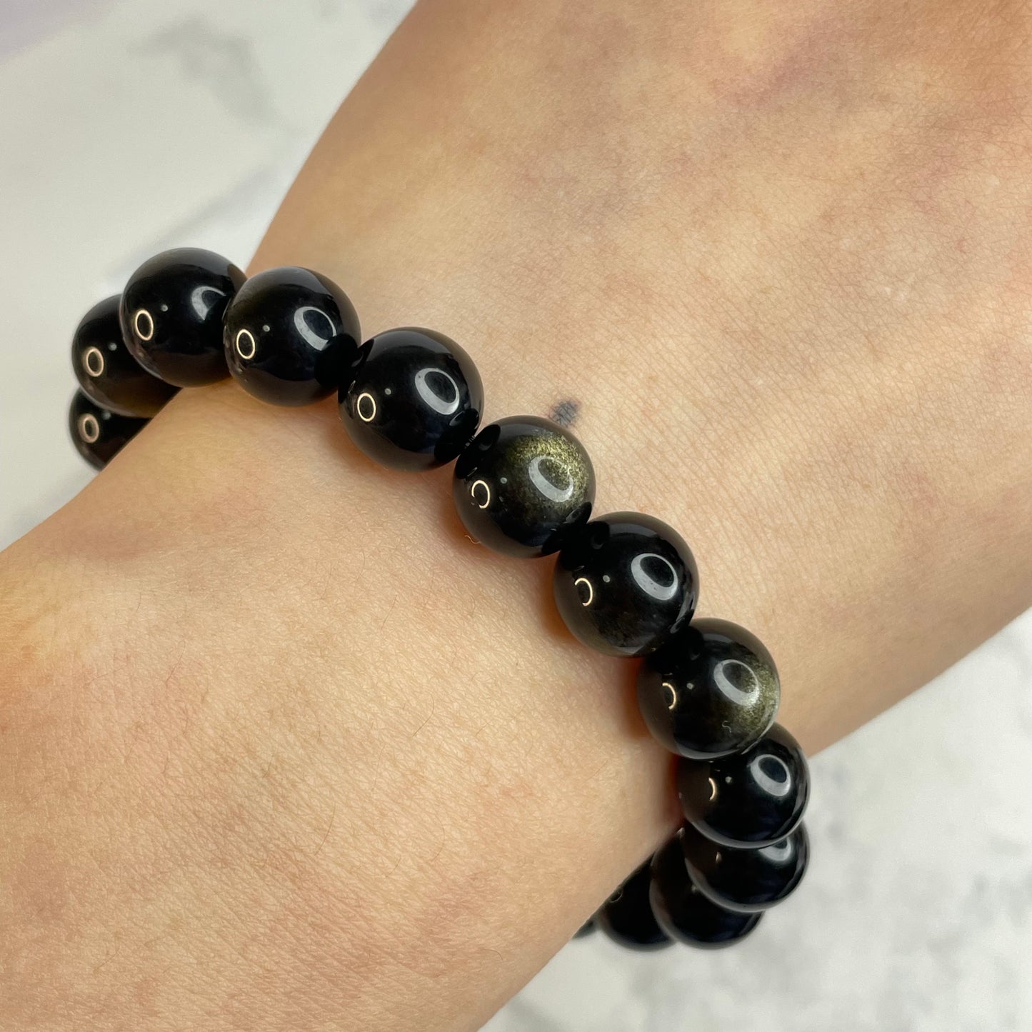 “Shadow Gold” Golden Sheen Obsidian Bracelet 暗耀金影|金曜石手串 – 10mm(Mexico 墨西哥)