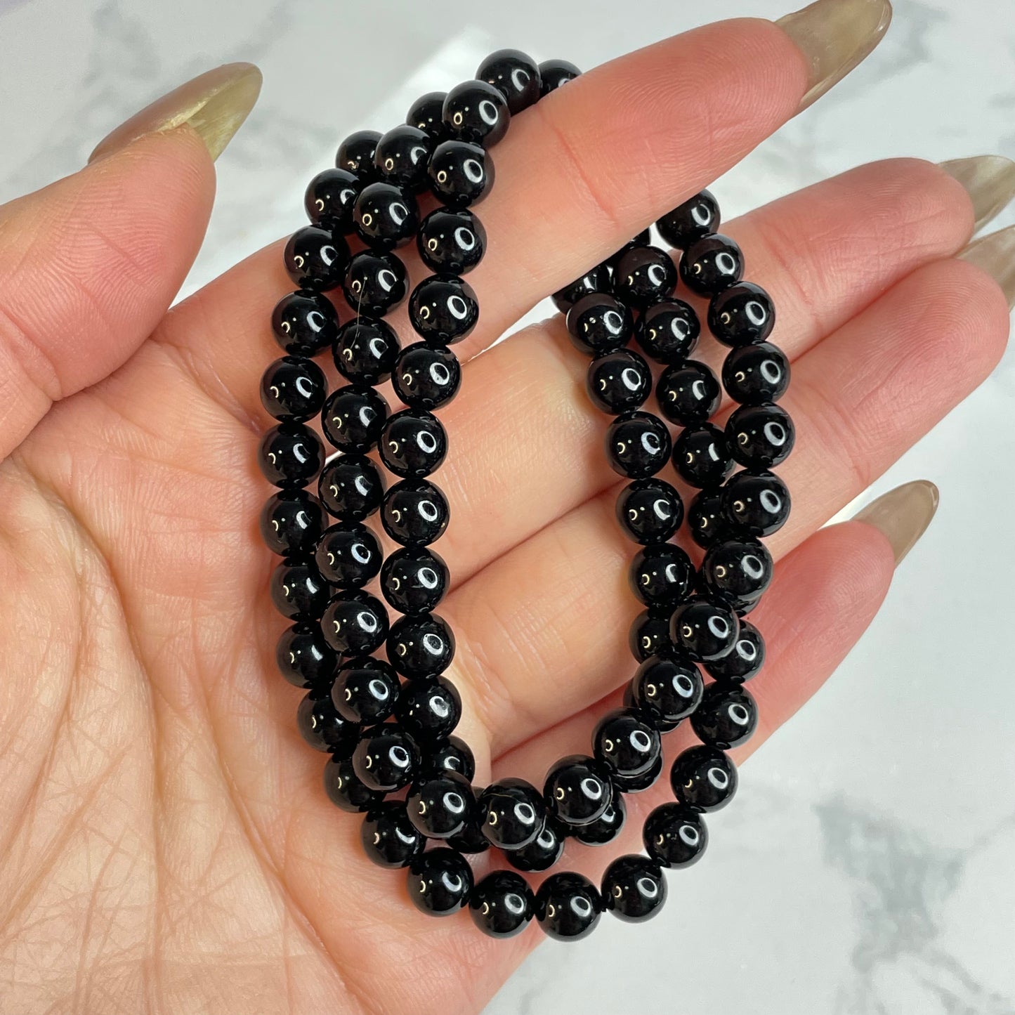 Black Tourmaline 3-Wrap Bracelet 黑碧璽三圈手串 – 6mm(Necklace Convertible|Brazil 巴西)