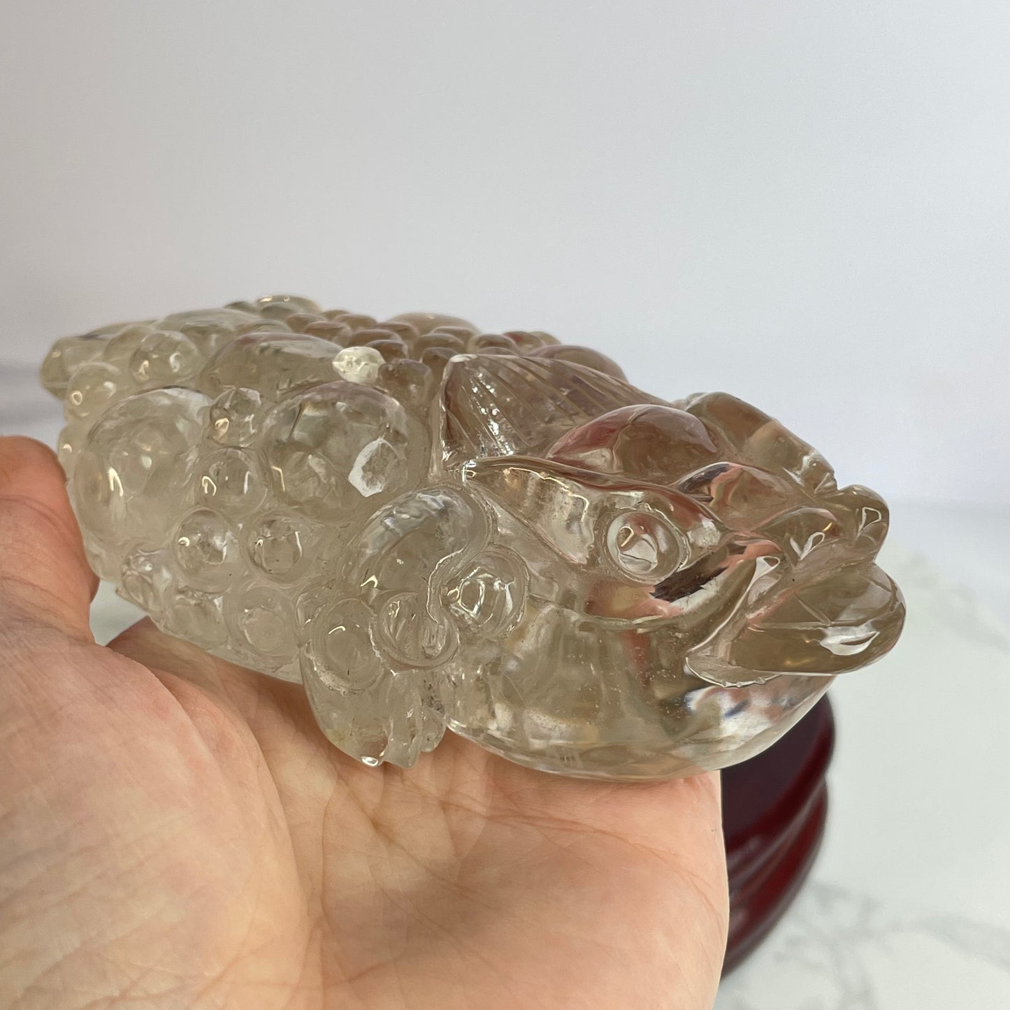 Clear Quartz Three-Legged Toad 白水晶三腳蟾蜍擺件
