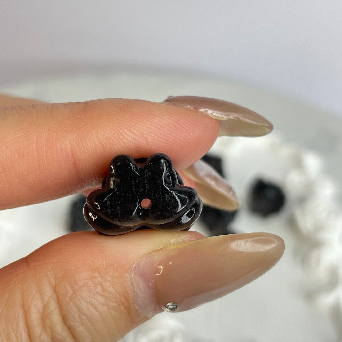 10pcs Silver Sheen Obsidian Nine-Tailed Fox Beads – Carved Crystal Charms 銀曜石九尾狐珠 – 一組10顆(雕刻水晶DIY飾品)