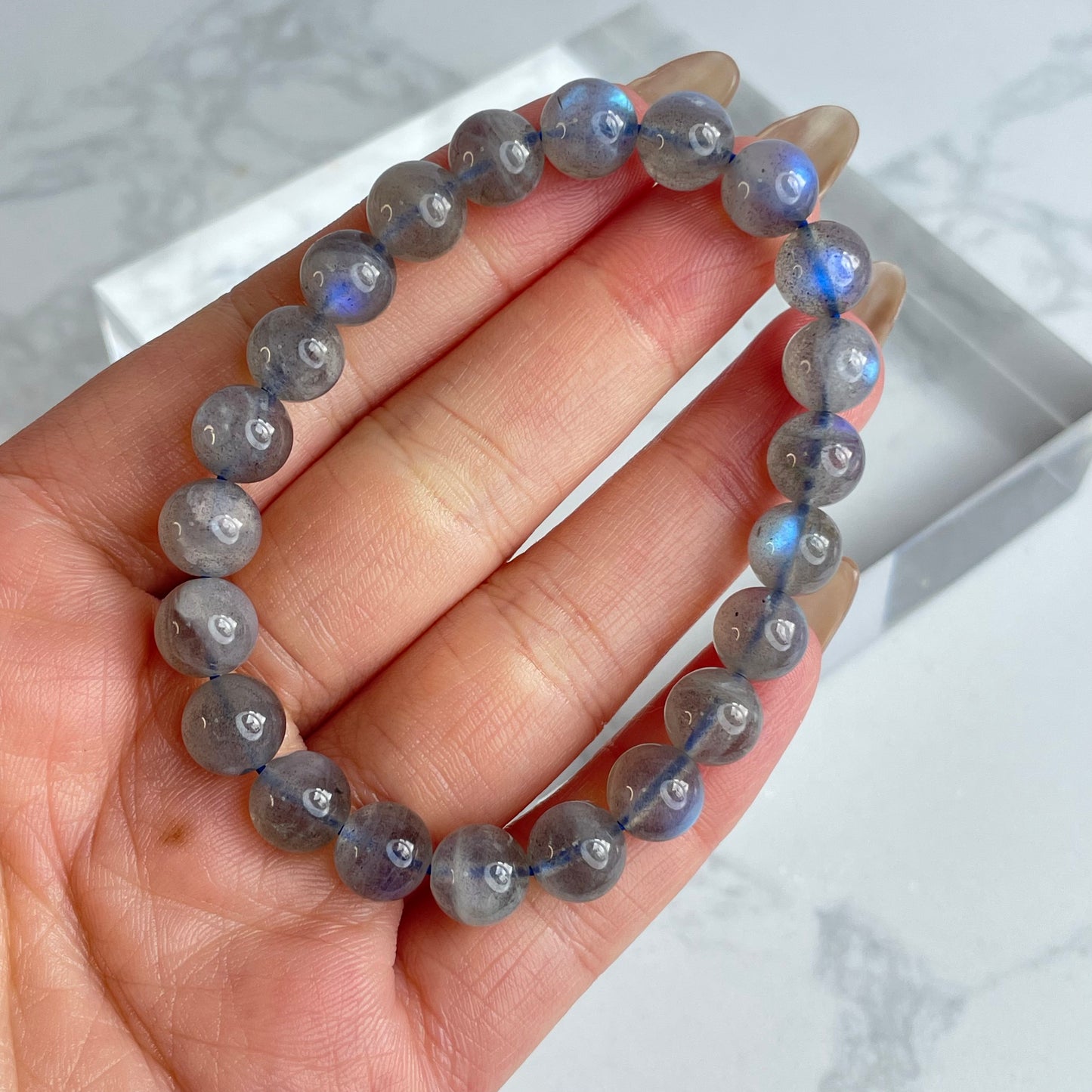 🌑 Labradorite Bracelet 拉長石手串 – 8mm(Madagascar 馬達加斯加)