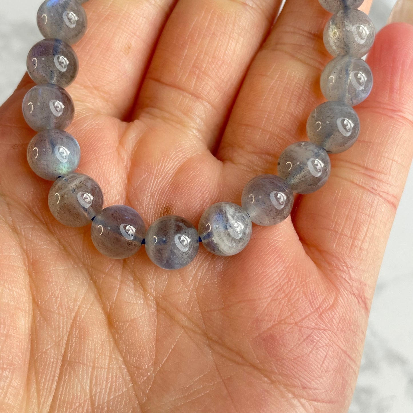 🌑 Labradorite Bracelet 拉長石手串 – 8mm(Madagascar 馬達加斯加)
