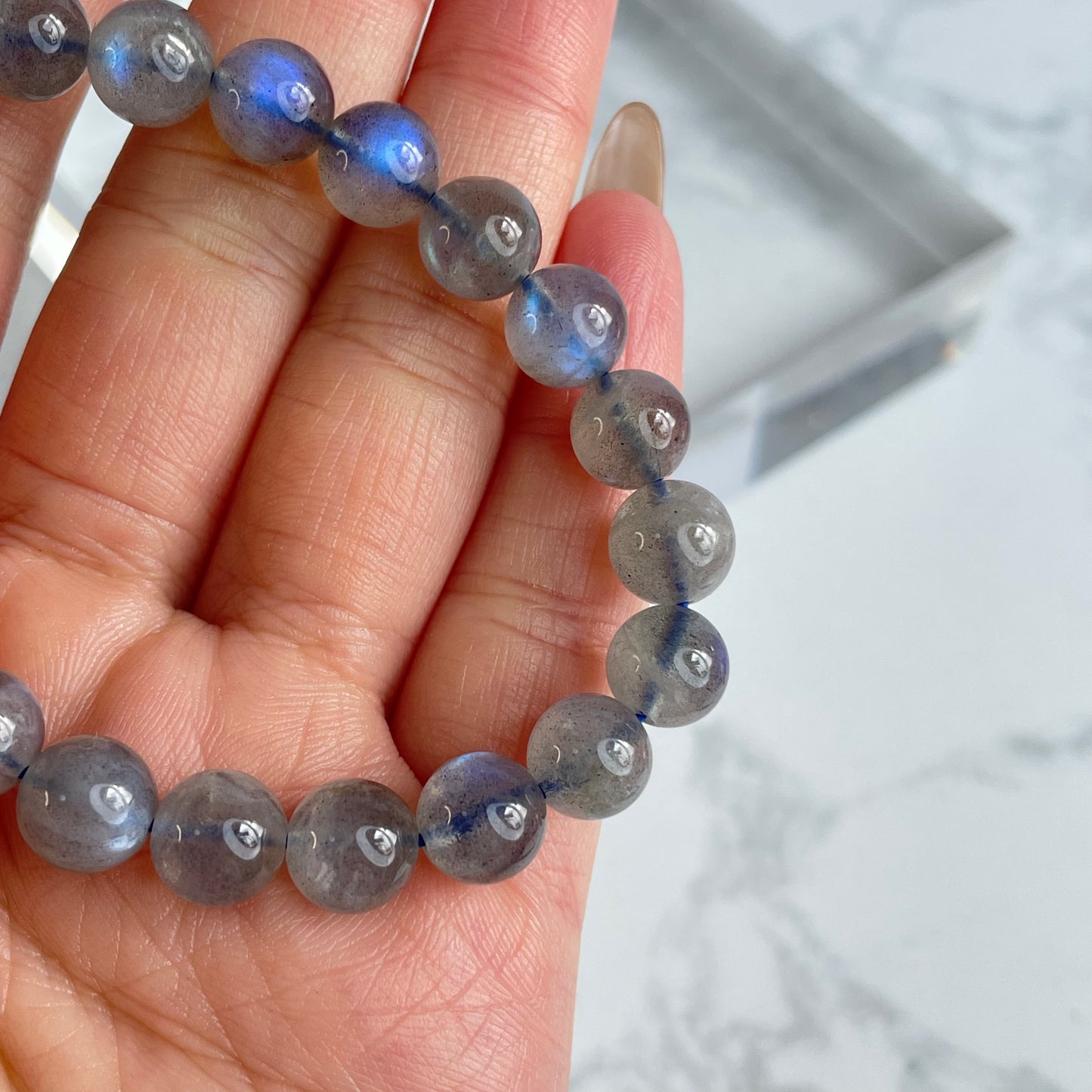 🌑 Labradorite Bracelet 拉長石手串 – 8mm(Madagascar 馬達加斯加)