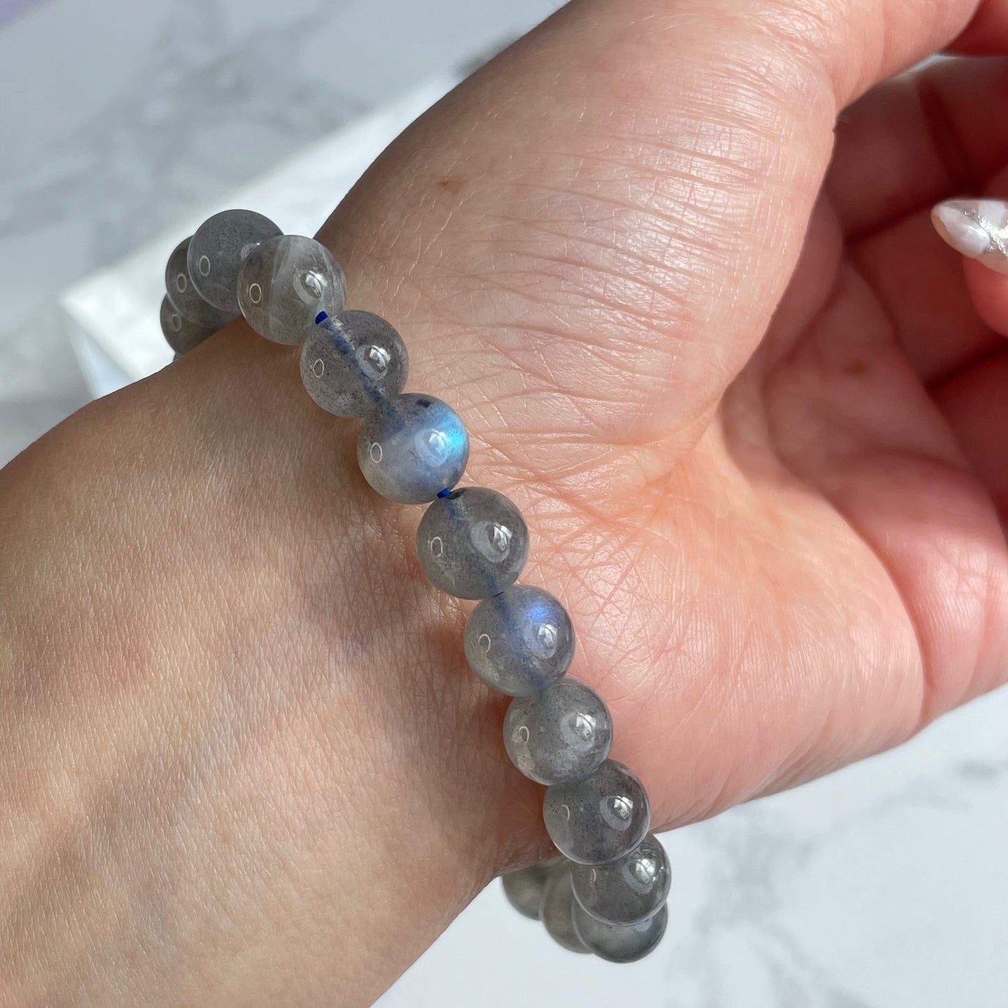 🌑 Labradorite Bracelet 拉長石手串 – 8mm(Madagascar 馬達加斯加)