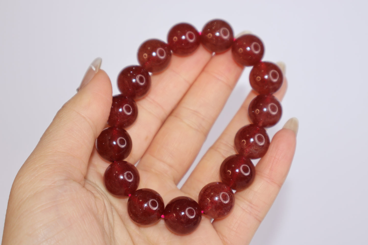 Mystic Berry Strawberry Quartz Bracelet 草莓晶手串 – 13mm/59g(Brazil 巴西)