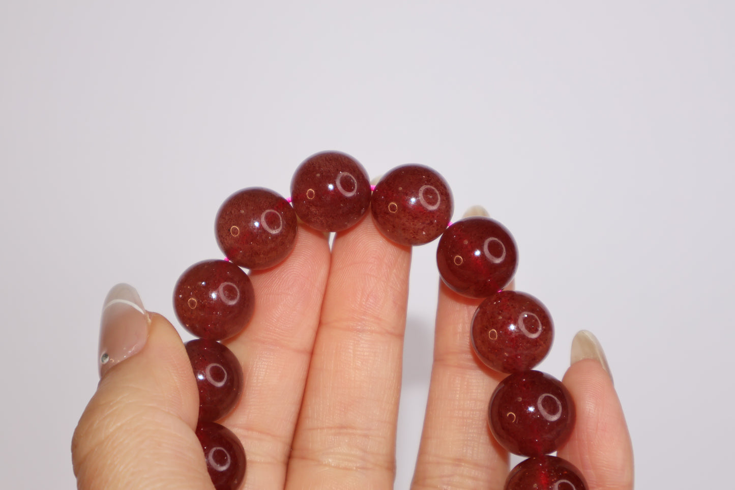 Mystic Berry Strawberry Quartz Bracelet 草莓晶手串 – 13mm/59g(Brazil 巴西)