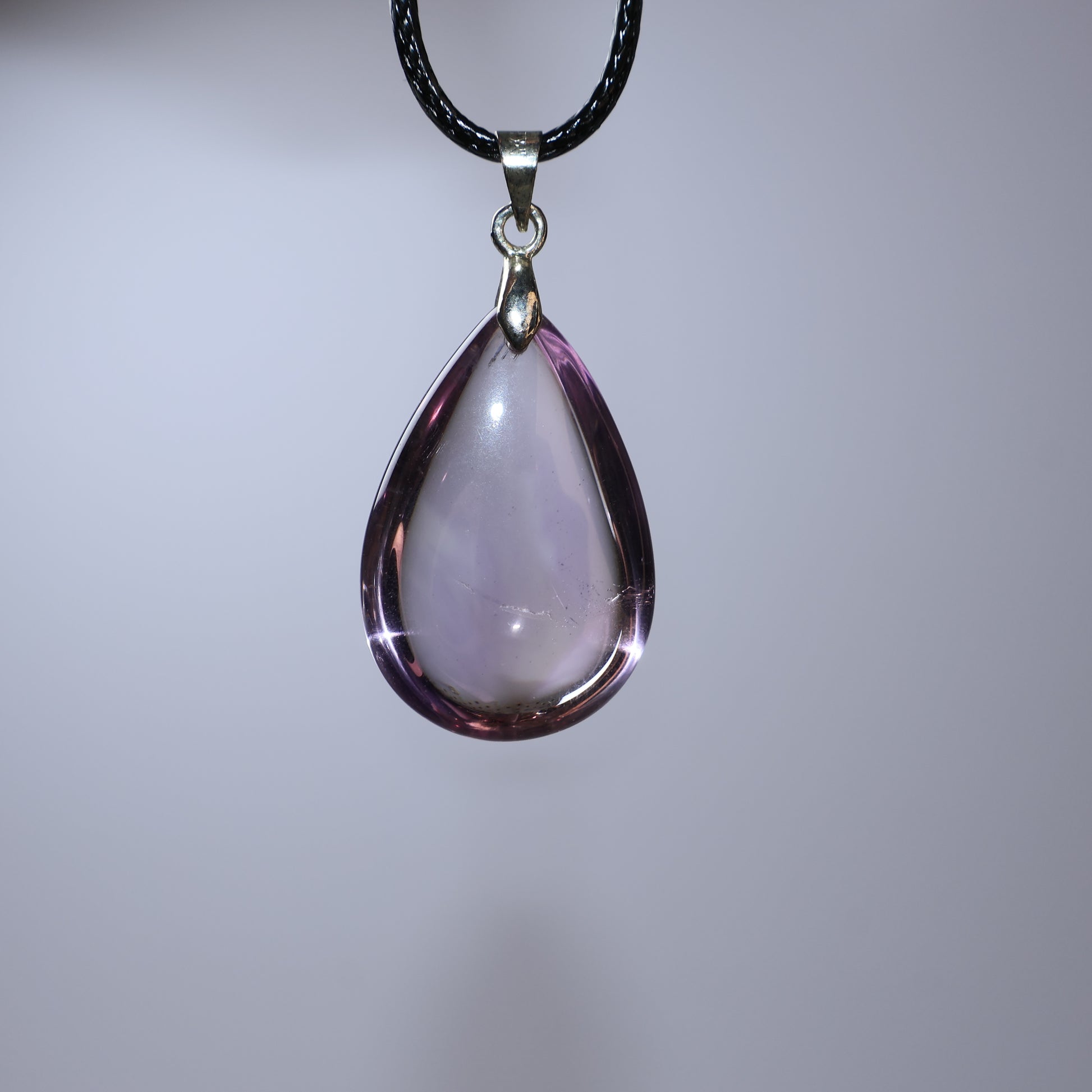 Brazilian Ametrine crystal pendant front view