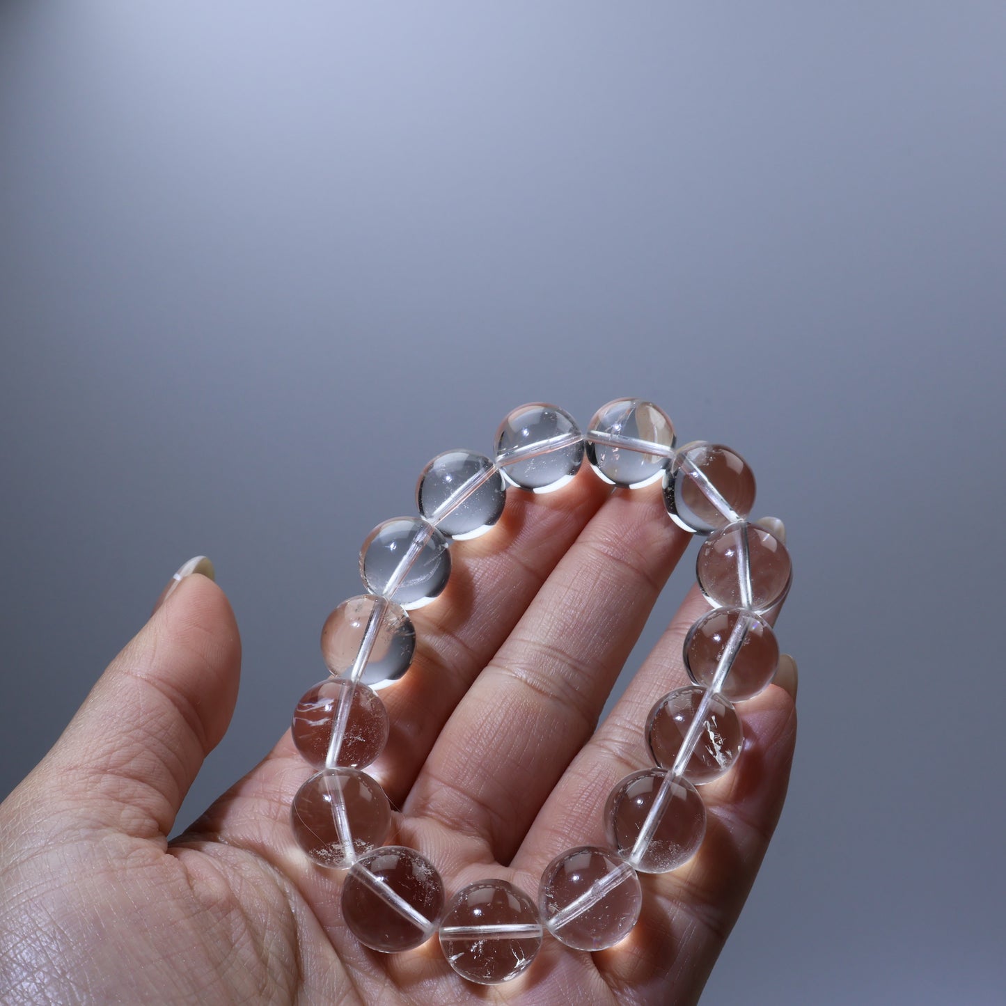 Pure Balance Bracelet 清透平衡白水晶手串 – 13mm（Brazil 巴西）