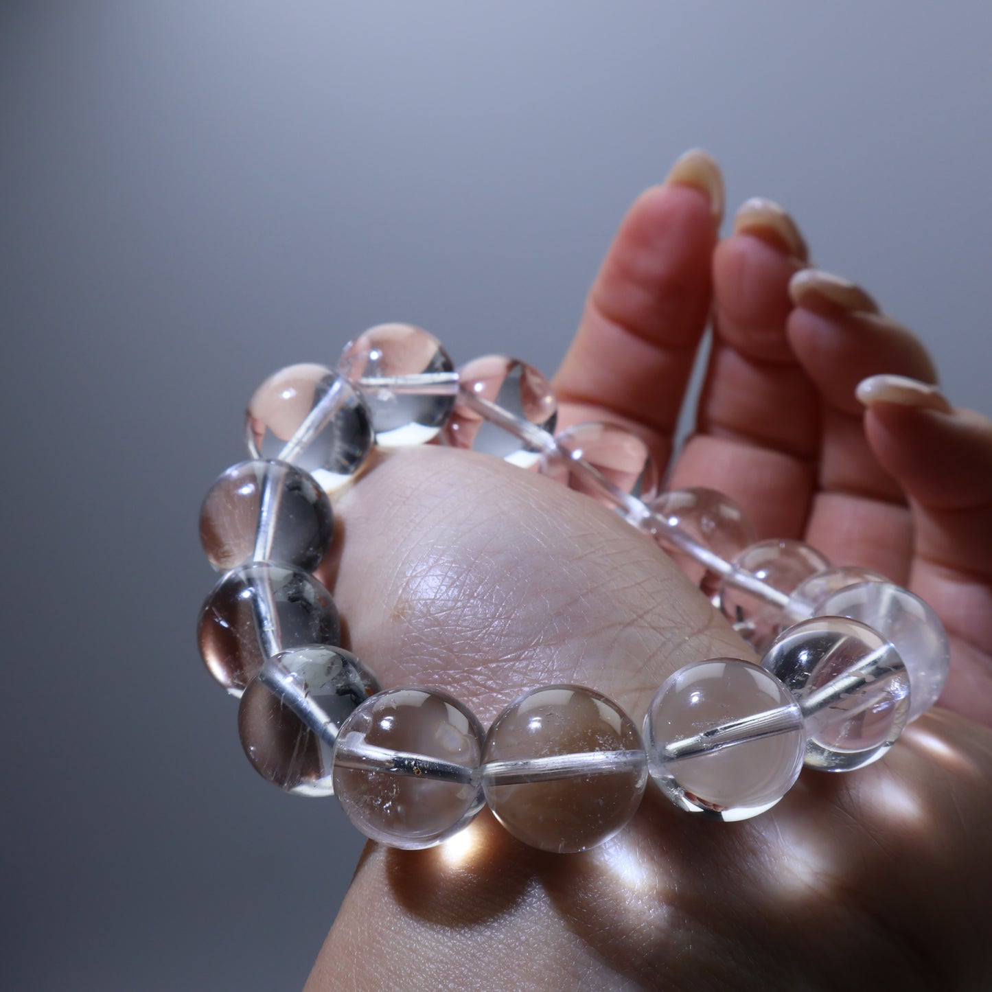 Pure Balance Bracelet 清透平衡白水晶手串 – 13mm（Brazil 巴西）