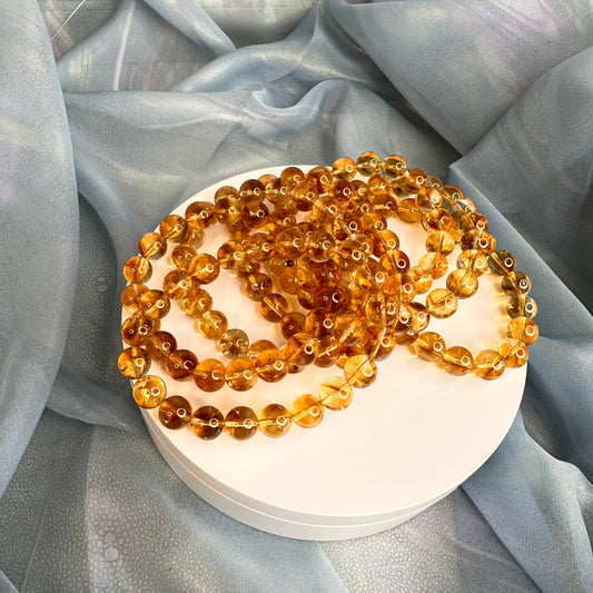 “Sun Aura” Natural Citrine Bracelet 「日曜之光」天然黃水晶手串 – 9–10mm（Brazil 巴西）