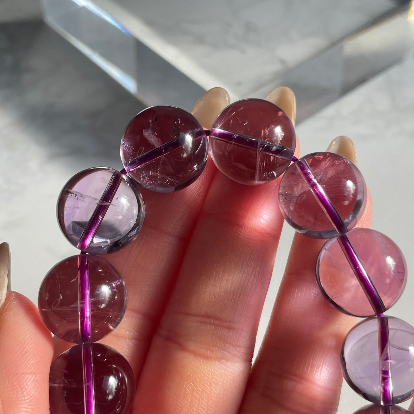✨ Divine Clarity – High Transparency Amethyst Bracelet
✨ 上帝指紋之靈光｜極透紫晶手串