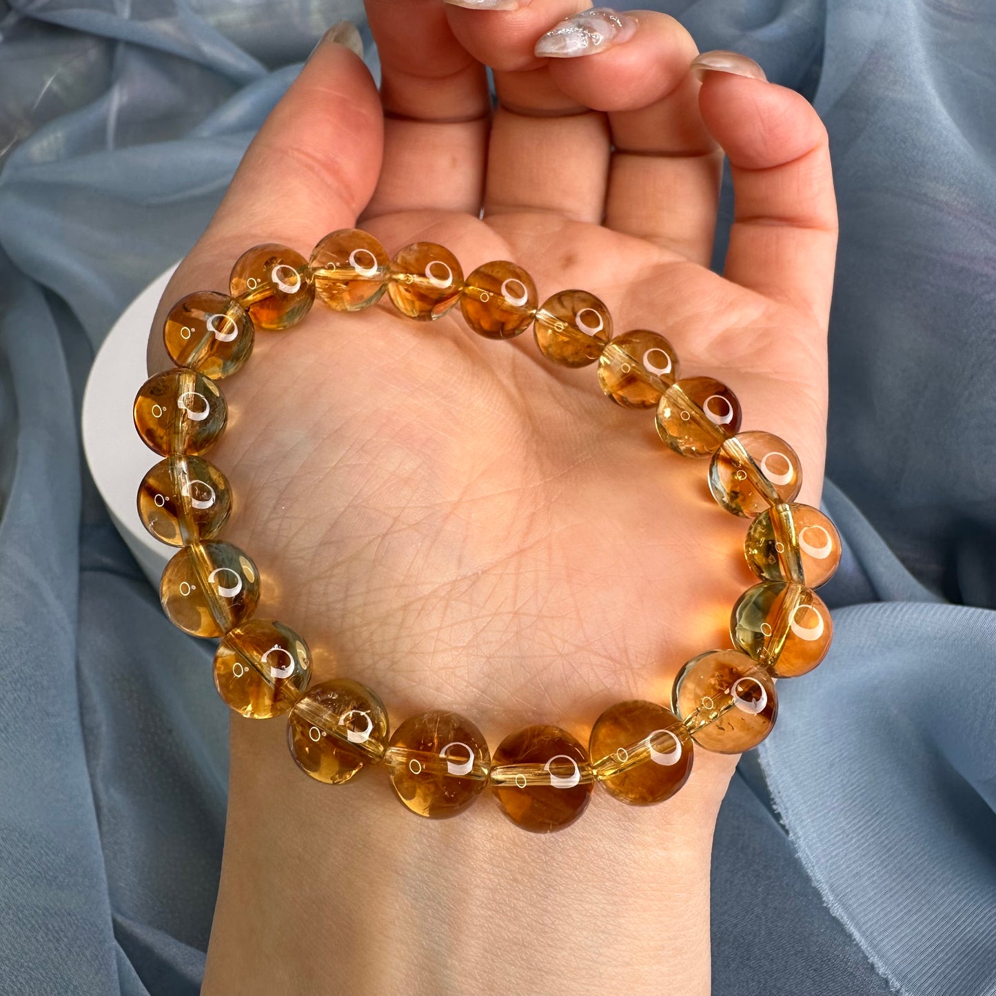 “Sun Aura” Natural Citrine Bracelet 「日曜之光」天然黃水晶手串 – 9–10mm（Brazil 巴西）