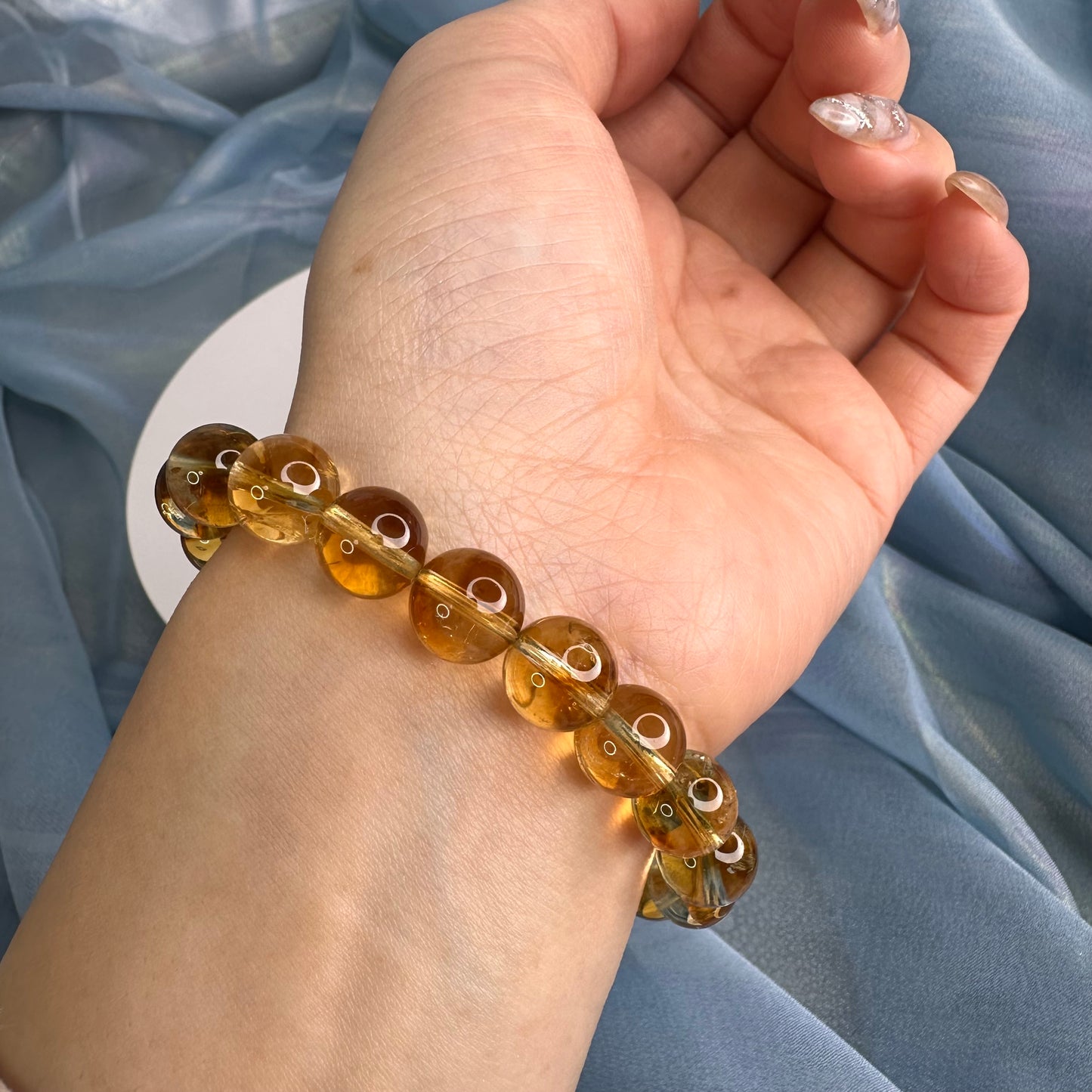 “Sun Aura” Natural Citrine Bracelet 「日曜之光」天然黃水晶手串 – 9–10mm（Brazil 巴西）