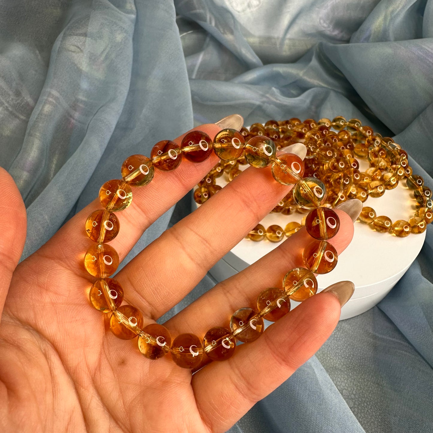 “Sun Aura” Natural Citrine Bracelet 「日曜之光」天然黃水晶手串 – 9–10mm（Brazil 巴西）