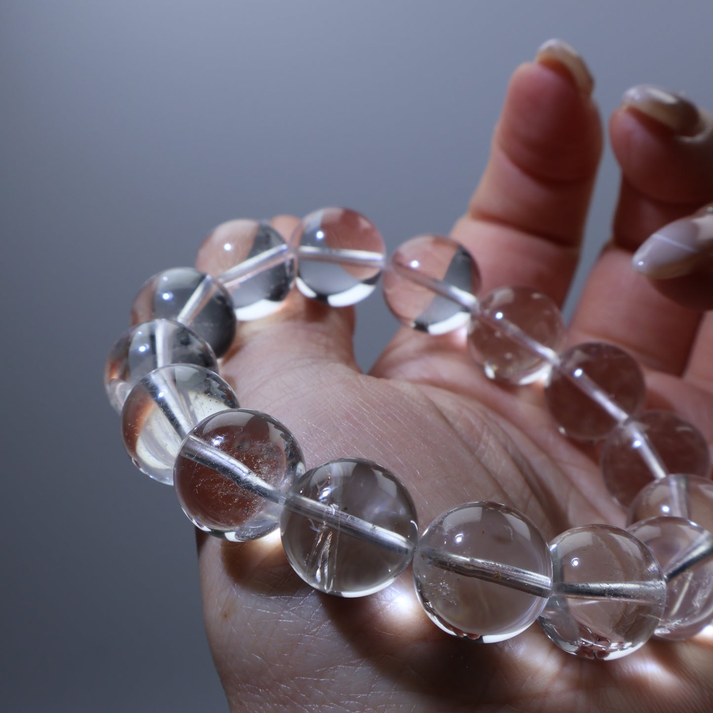 Pure Balance Bracelet 清透平衡白水晶手串 – 13mm（Brazil 巴西）