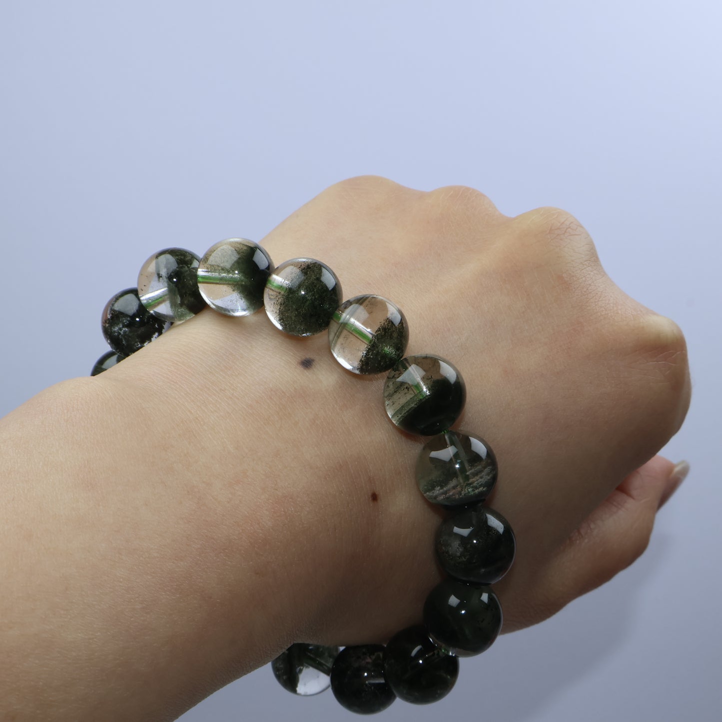 Verdant Path Green Phantom Quartz Bracelet 蒼翠之徑綠幽靈手串 – 12 mm（Brazil 巴西）