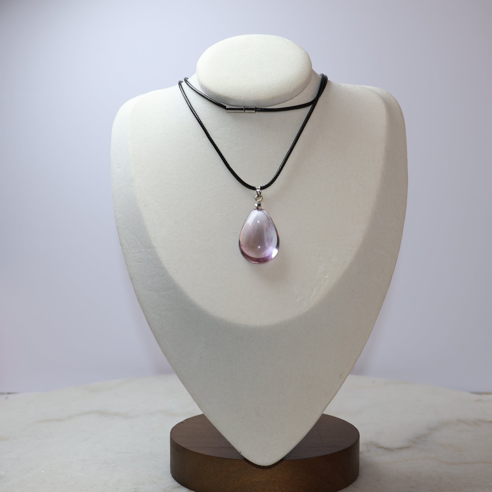 Natural Ametrine teardrop pendant purple and yellow crystal