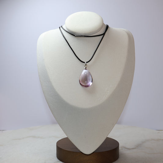 Natural Ametrine teardrop pendant purple and yellow crystal