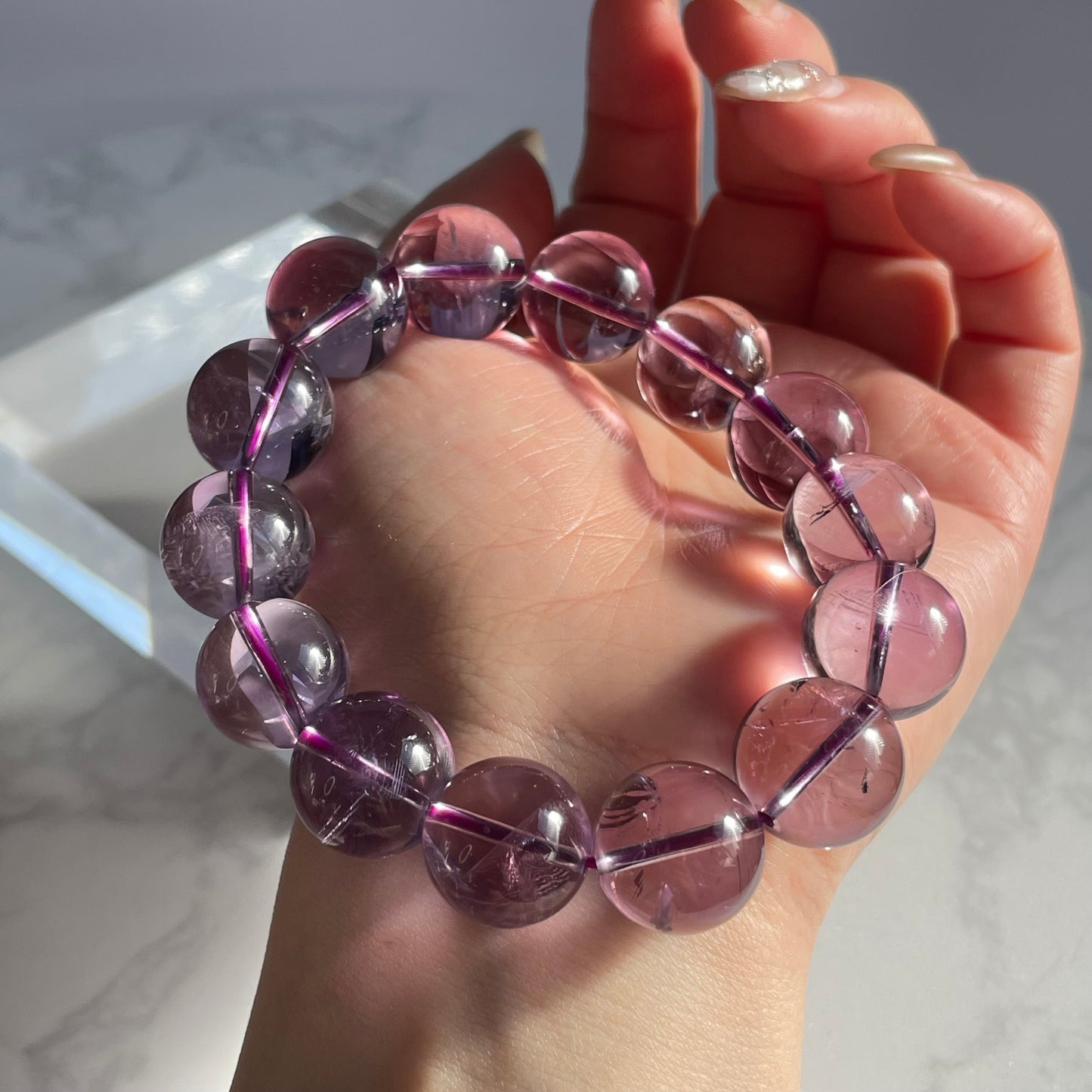 ✨ Divine Clarity – High Transparency Amethyst Bracelet
✨ 上帝指紋之靈光｜極透紫晶手串