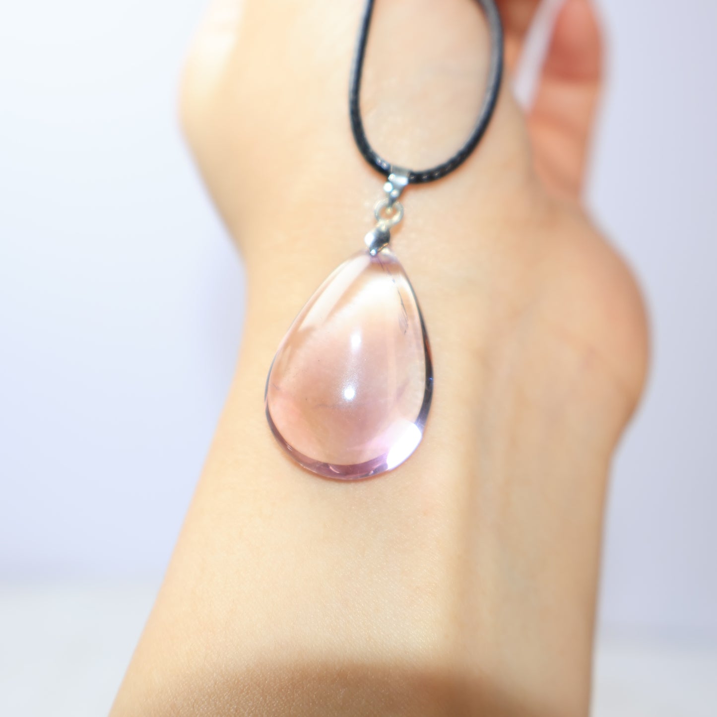 Elegant purple yellow crystal necklace pendant