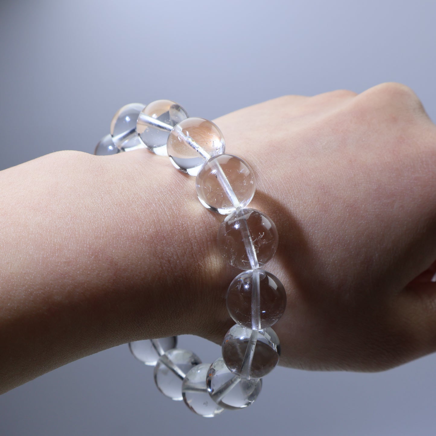 Pure Balance Bracelet 清透平衡白水晶手串 – 13mm（Brazil 巴西）